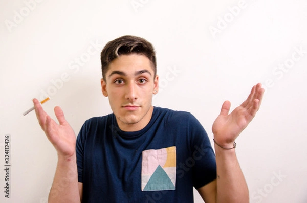 Obraz Young man with cigarette