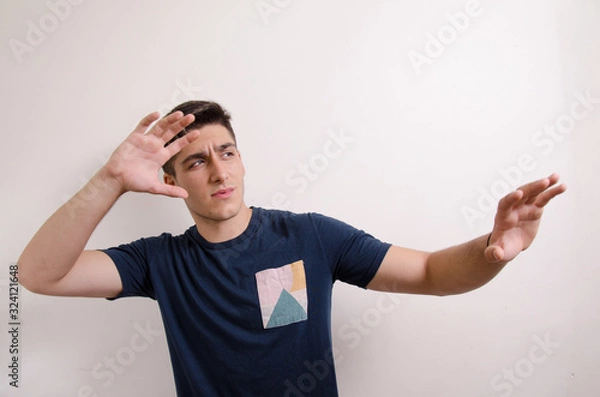 Obraz Young man with rejection attitude