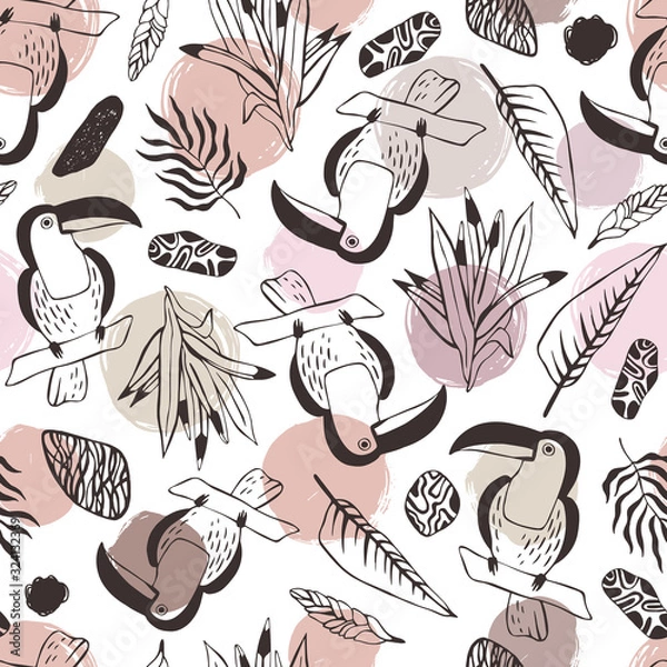 Obraz Tropical seamless pattern. Vector background.