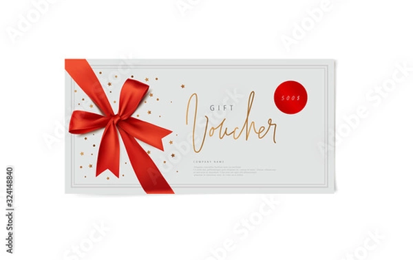 Obraz red vector voucher design with a bow