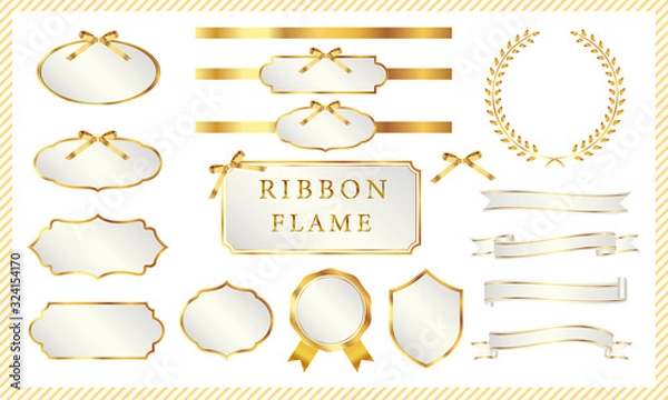 Obraz リボン　フレーム　セット