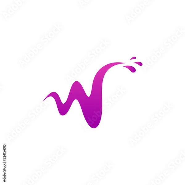 Obraz Letter W water vector logo design