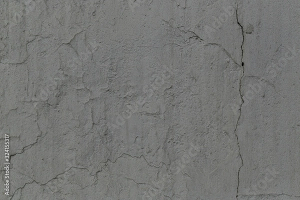 Obraz gray painted rough concrete wall surface texture with cracks