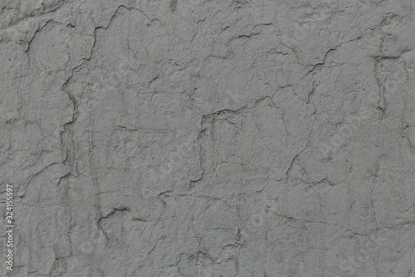 Obraz gray painted rough concrete wall surface texture with cracks