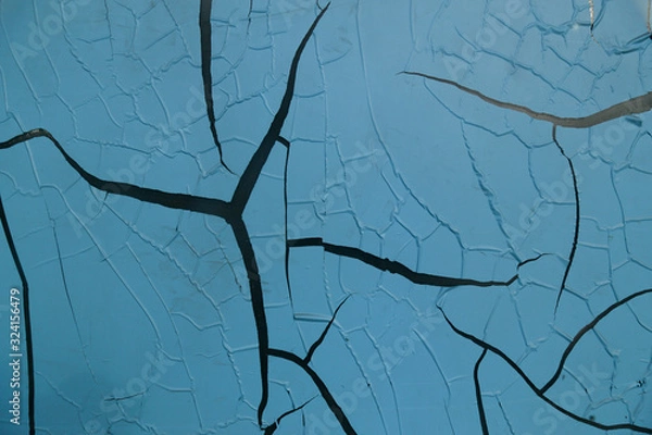 Obraz cracked blue wall background