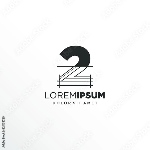 Obraz Number 2 Logo Design with Architecture Element
