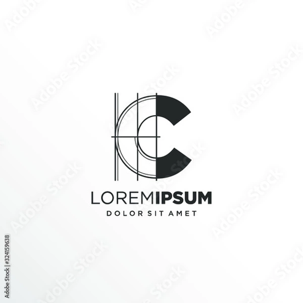 Obraz Letter C Logo Design with Architecture Element