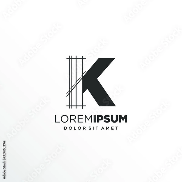 Obraz Letter K Logo Design with Architecture Element
