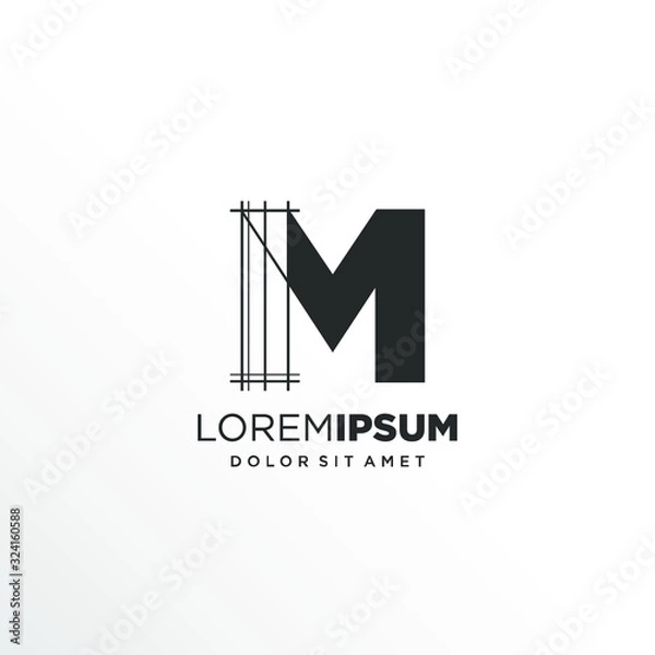 Obraz Letter M Logo Design with Architecture Element