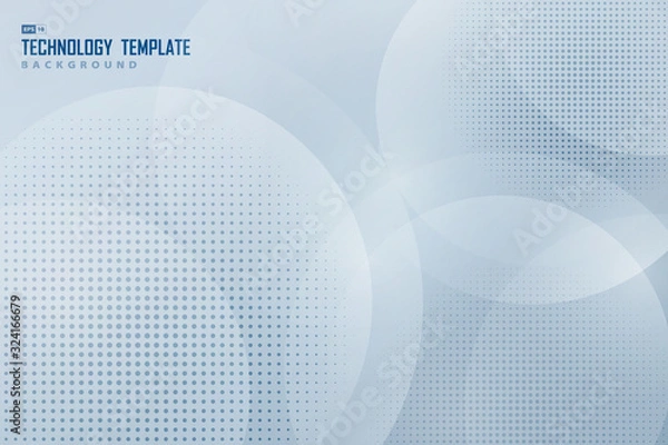 Fototapeta Abstract tech gradient blue circle pattern decorative design on white background. illustration vector eps10