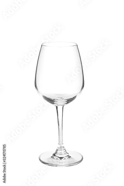 Fototapeta empty wine glass isolated on white background