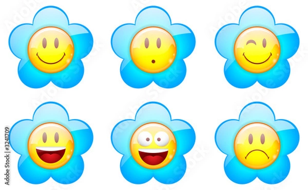 Obraz kit de smiley fleur bleu