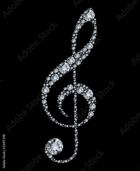 Obraz Diamond treble clef