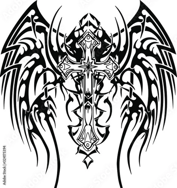 Obraz Cross icon. Hand drawn vector illustration