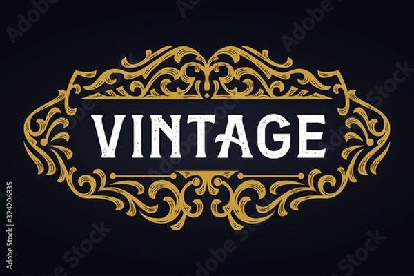 Obraz Victorian Ornament Badge Template