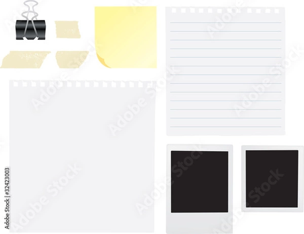 Fototapeta notes and paper elements
