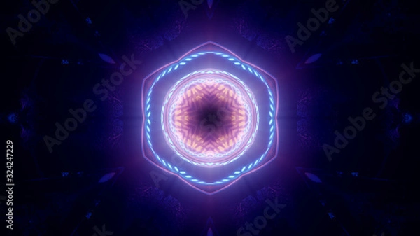 Obraz abstract futuristic kaleidoscope effect 3d rendering illustration background