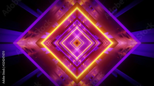 Obraz abstract futuristic kaleidoscope effect 3d rendering illustration background