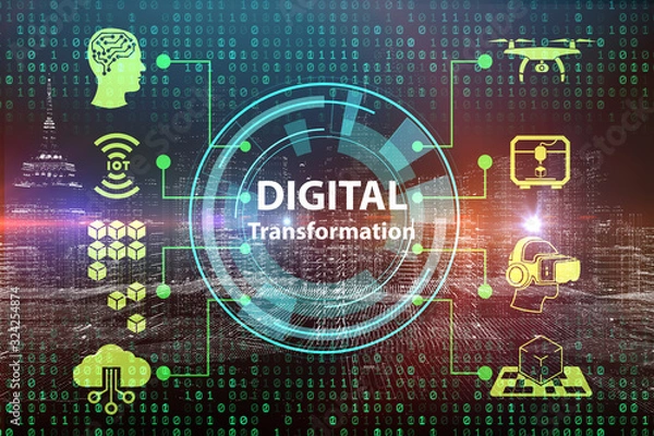 Fototapeta Digital transformation concept - 3d rendering