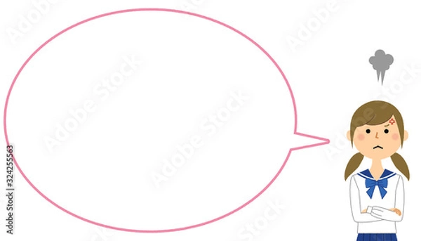 Fototapeta 怒る学生　ふきだし