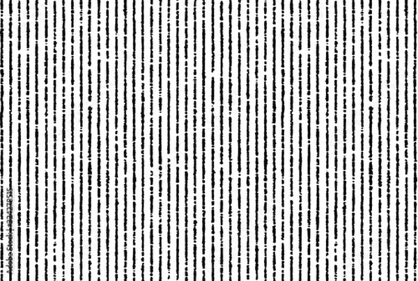 Fototapeta Distressed overlay texture of weaving fabric, cloth knitted. Vector illustration. Grunge black and white abstract monochrome background.