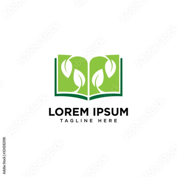Fototapeta Book Leaf Logo Template vector icon Business
