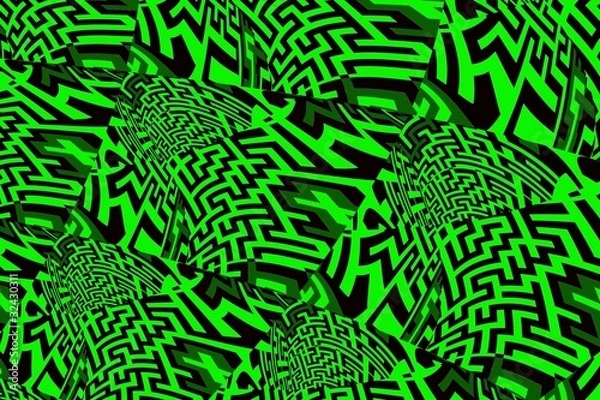 Fototapeta labyrinthe abstrait vert