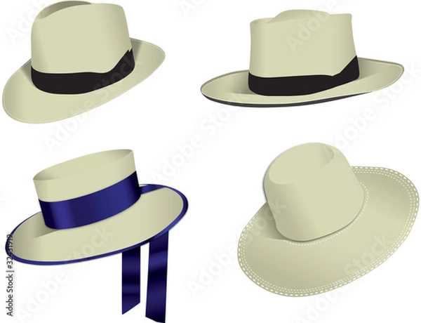 Obraz Four Panama vector hats