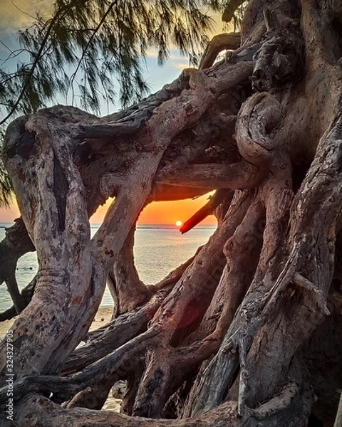 Obraz sunset plage de l'hermitage 