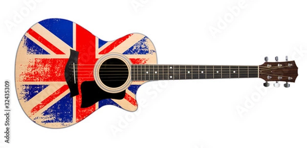 Obraz acoustic guitar with british flag