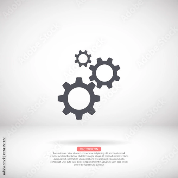 Fototapeta Gears vector icon , lorem ipsum Flat design