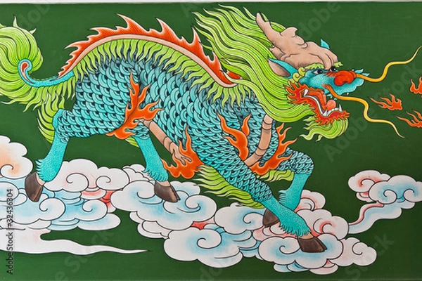 Fototapeta Chinese traditional kirin pattern