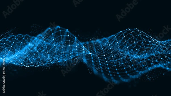 Fototapeta Business artificial inteligence technology background. Binary code algorithms. Big Data. Computer geometric digital connection structure. Virtual reality analysis. Computer brain technology background