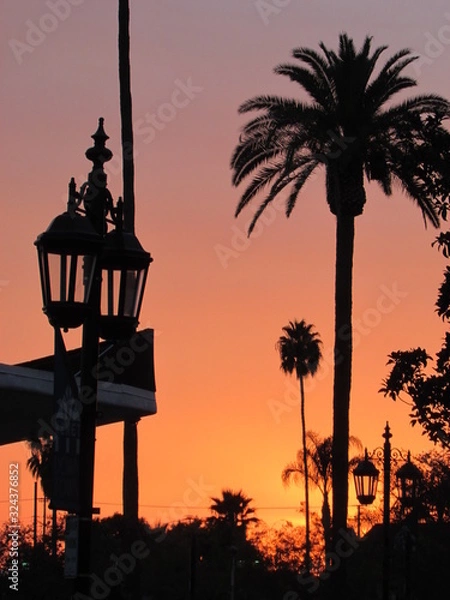 Obraz downtown sunset old latern