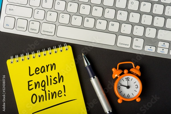 Fototapeta Learn English - program lub samouczek do nauki angielskiego online