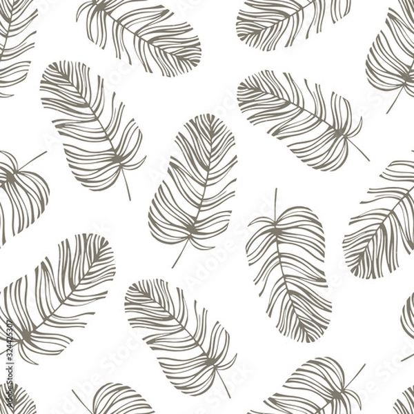 Obraz Seamless pattern with hand drawn leaves.