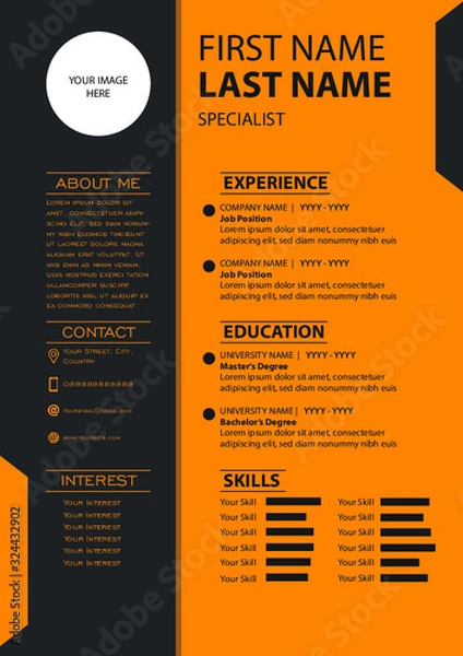 Obraz CV Template Dark Orange