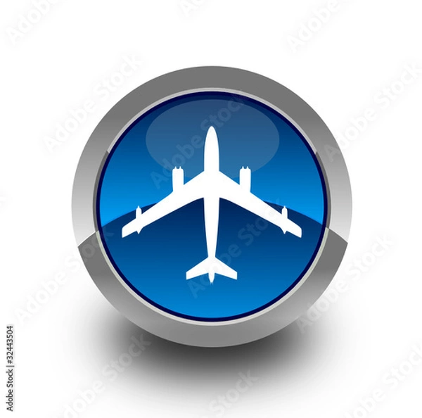 Obraz Airplain button