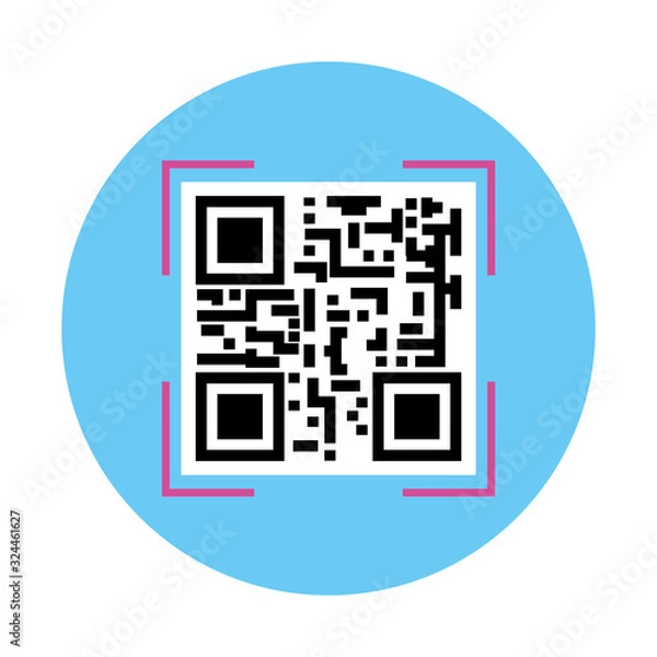 Fototapeta classic qr code in frame circular vector illustration design
