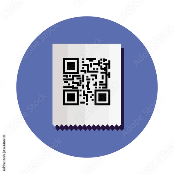 Fototapeta classic qr code in frame circular vector illustration design