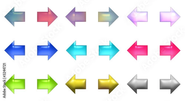 Obraz  aqua arrow in different colors without a shadow