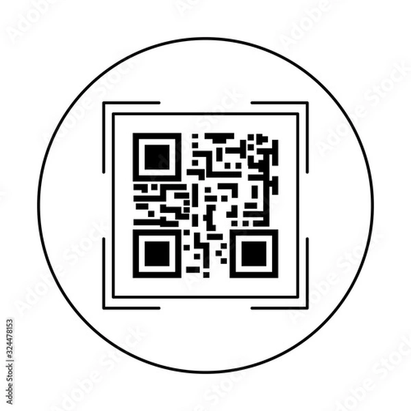 Fototapeta classic qr code isolated icon vector illustration design