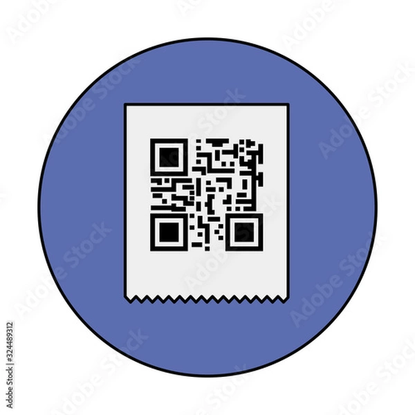 Fototapeta classic qr code in frame circular vector illustration design