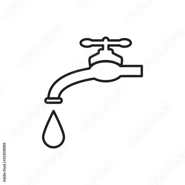 Fototapeta water faucet icon design vector logo template EPS 10