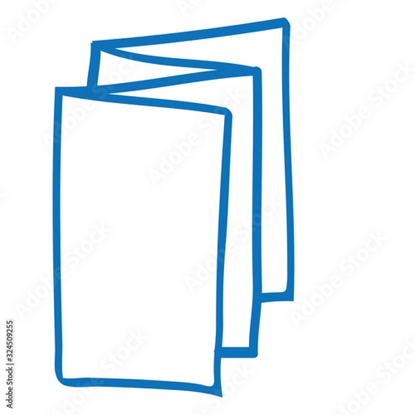 Fototapeta Handgezeichnetes Leporello in dunkelblau