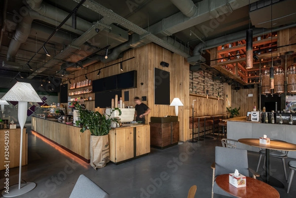 Obraz Interior of modern cafe in loft style