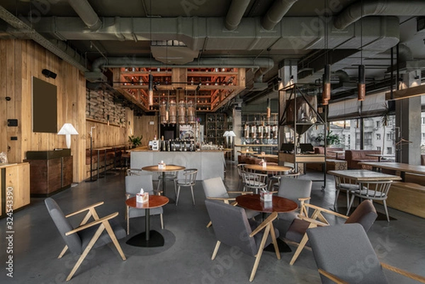 Obraz Interior of modern cafe in loft style