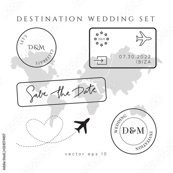 Obraz Destination Wedding Pass Vector