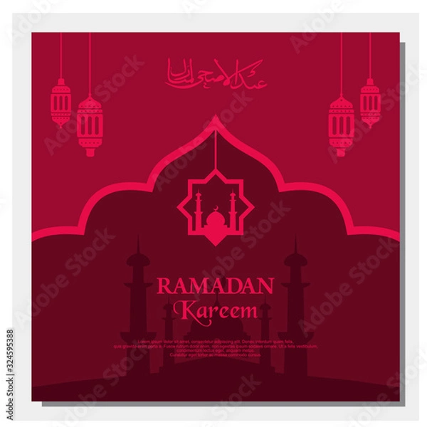 Obraz Ramadan Kareem Greeting Card or Background design vector.
