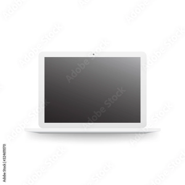 Obraz White blank laptop isolated from background.